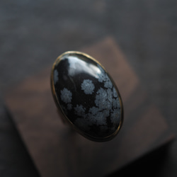 snowflake obsidian brass ring (konukayuki) 4枚目の画像