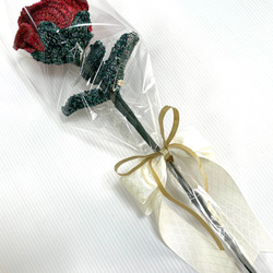 Yilin　HN001 バラ １本売り 薔薇 レットローズ 枯れない花 ハンドメイド かぎ針編みフラワー プレゼント 10枚目の画像