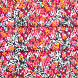 カットクロス Cloud9 Fabrics / Zebras 227371 Frolicking Zebras Red 6枚目の画像