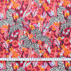 カットクロス Cloud9 Fabrics / Zebras 227371 Frolicking Zebras Red 3枚目の画像