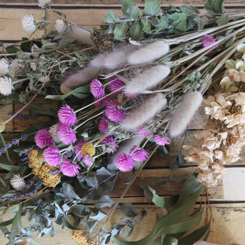 スワッグ用ロング花材！千日紅.ユーカリ.ハーブ.柏葉紫陽花など その他