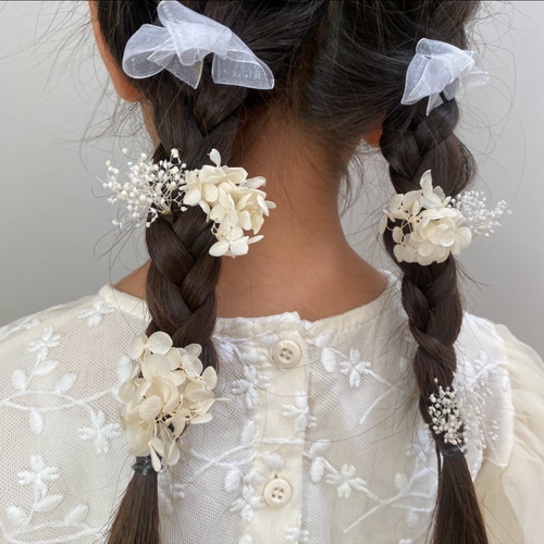 卒園式 入園式 ひな祭り ホワイト 白 アイボリー ヘッドドレス 髪飾り