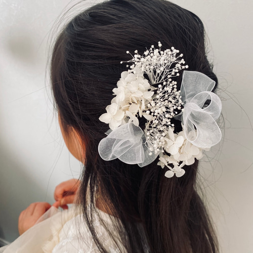 ローズとホワイトリーフのヘッドドレス/ヘアアクセサリー