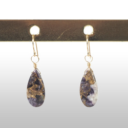Style.K】 14kgf ブルーオパールピンクオパールコッパー ピアス 天然石