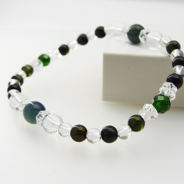 貴方が寝てるまに＊トルマリン ダイオプサイド ブレスレット H-56