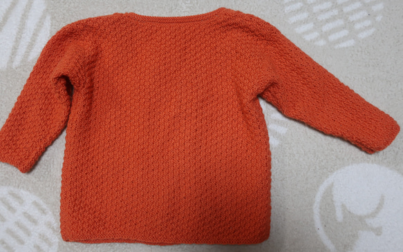 子供用カーディガンウール100％ 手編み 2枚目の画像