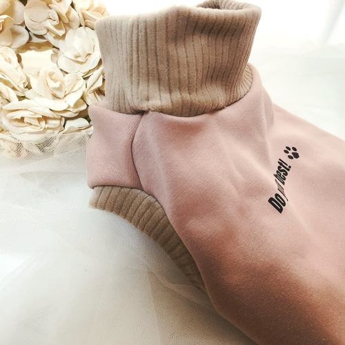 着る毛布ボンバーヒート＊3S〜L＊犬服ハンドメイド＊ピンクベージュ