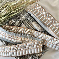 30cm  インド刺繍リボン シルク  ギザギザ柄 5枚目の画像