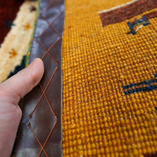 75×55cm 【ペルシャ絨毯 手織りギャッベ】アマレ族ギャッベ ギャベ