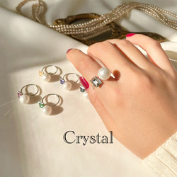 Crystal Pearl ringシルバー 2枚目の画像