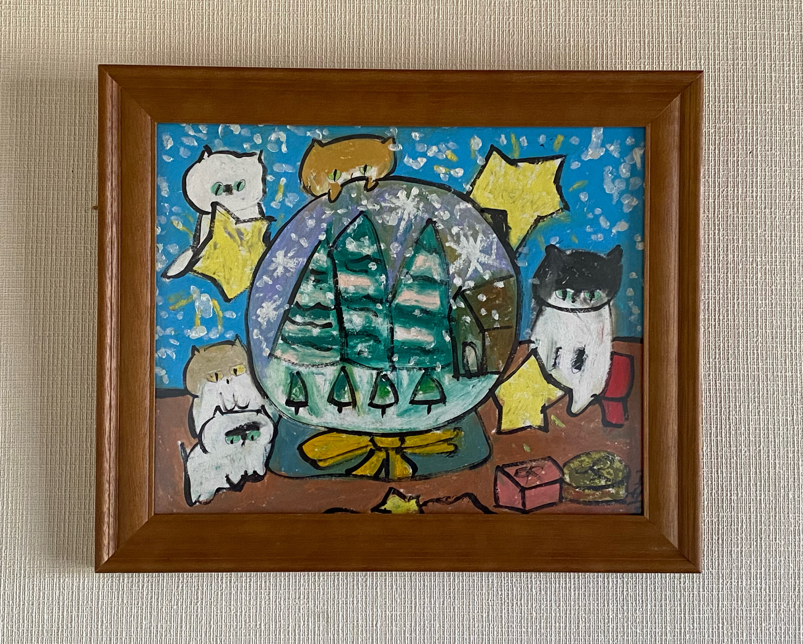 絵画 。壁掛け絵☆【猫ちゃんたちの幸せなクリスマスパーティー】05