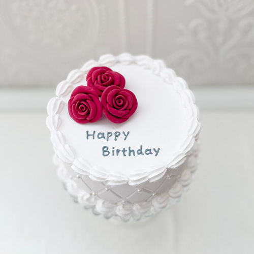 グレイッシュなバラのクレイケーキ グレイッシュなバラのクレイケーキ インテリア小物 グレイッシュなバラ