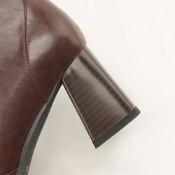 秋冬女式柔軟皮革鞋舒適時尚短靴高跟鞋 22 公分-24.5 公分 #885⭐免運費⭐ 第11張的照片