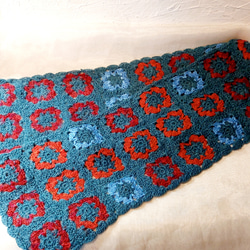 あったか手編みマフラー(ブルーグレー) 2枚目の画像