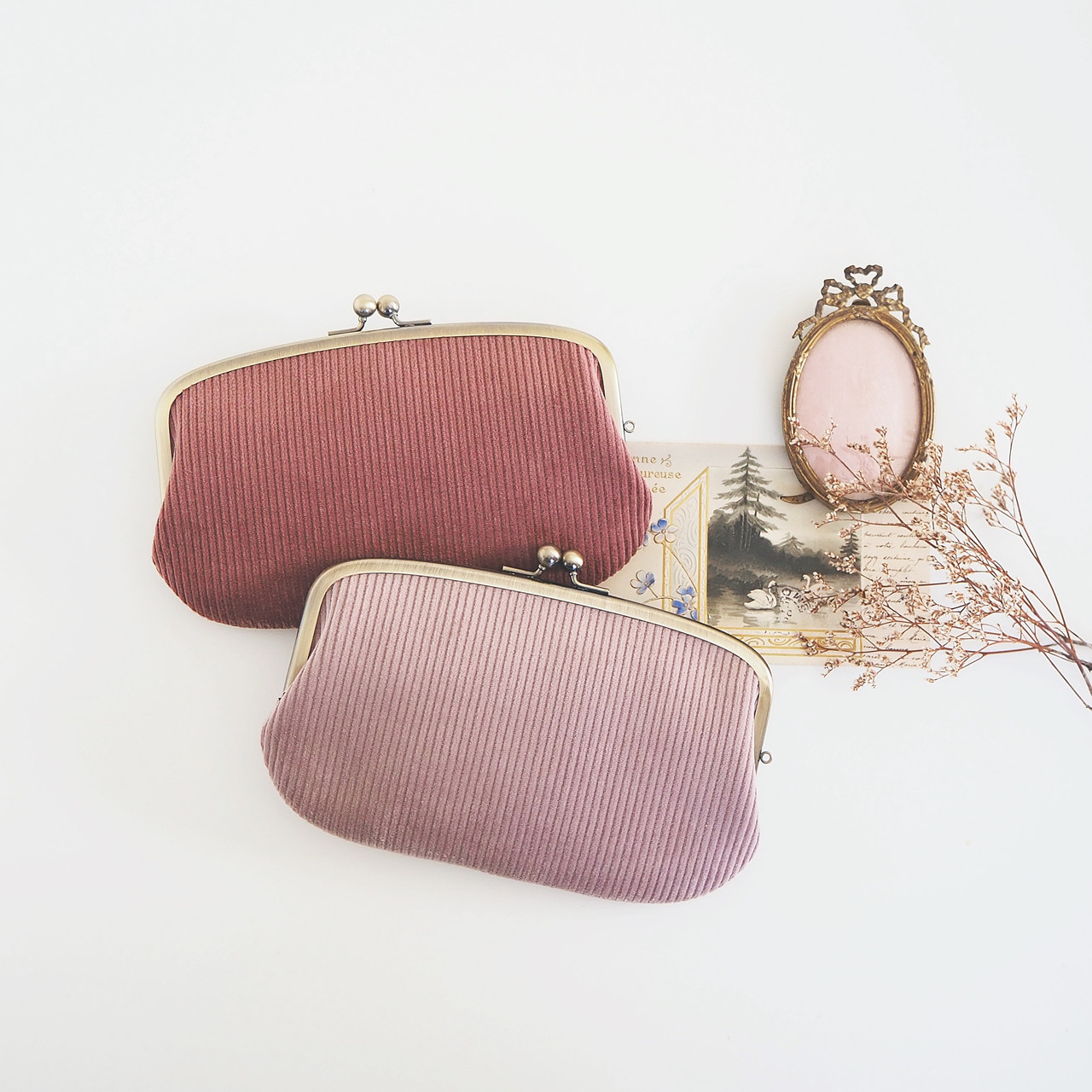 ■太うねフレンチコーデュロイの親子がま口長財布■ ticket (ftfcod-lbt) 5,475円