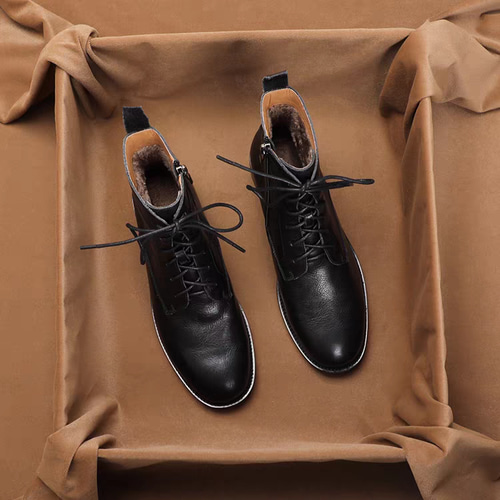 ショートブーツ レースアップブーツ 牛革 痛くない 幅広 柔らかい 靴