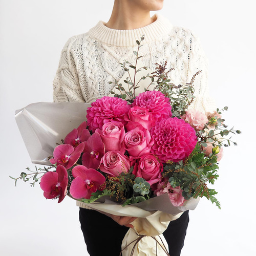 花束】XXXLサイズ｜赤・ピンク／バラ、胡蝶蘭、ダリアなど リース