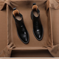 幅広さんにも履きやすい。ショートブーツ 靴 レザーブーツ サイドゴアブーツ 美脚 レディース靴 歩きやすい 柔らかい 7枚目の画像