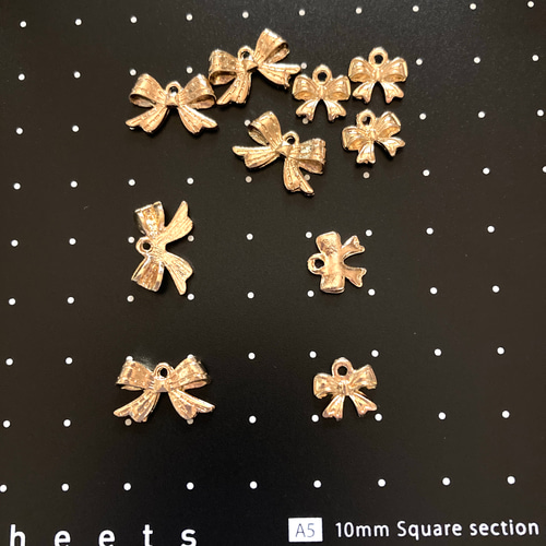 カラー リボンチャーム 10個