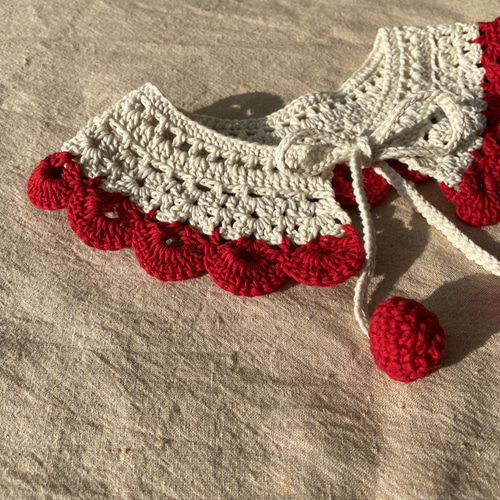 つけ襟【Christmas × red】 ベビー&キッズサイズ スタイ・よだれかけ