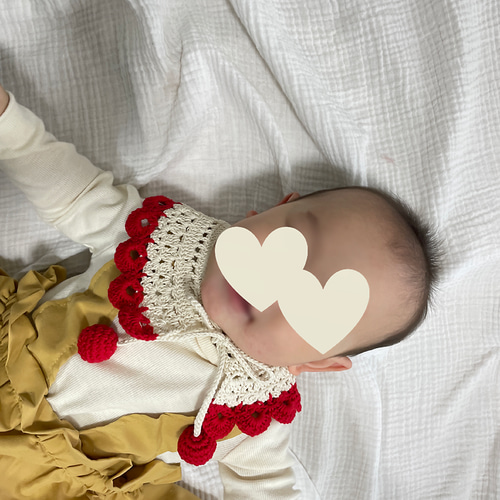 つけ襟【Christmas × red】 ベビー&キッズサイズ スタイ・よだれかけ