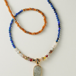 天然石の少数派ネックレス、手作りビーズの鎖骨ネックレス 7枚目の画像