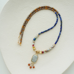 天然石の少数派ネックレス、手作りビーズの鎖骨ネックレス 4枚目の画像