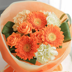 そのまま飾れる花束｜スタンドブーケ「フレッシュオレンジ」※4/25〜5/14は配送指定の対応をしておりません 4枚目の画像
