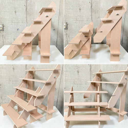 什器 ひな壇5段/背面1段/50幅/普通合板〈上質材〉 組立式