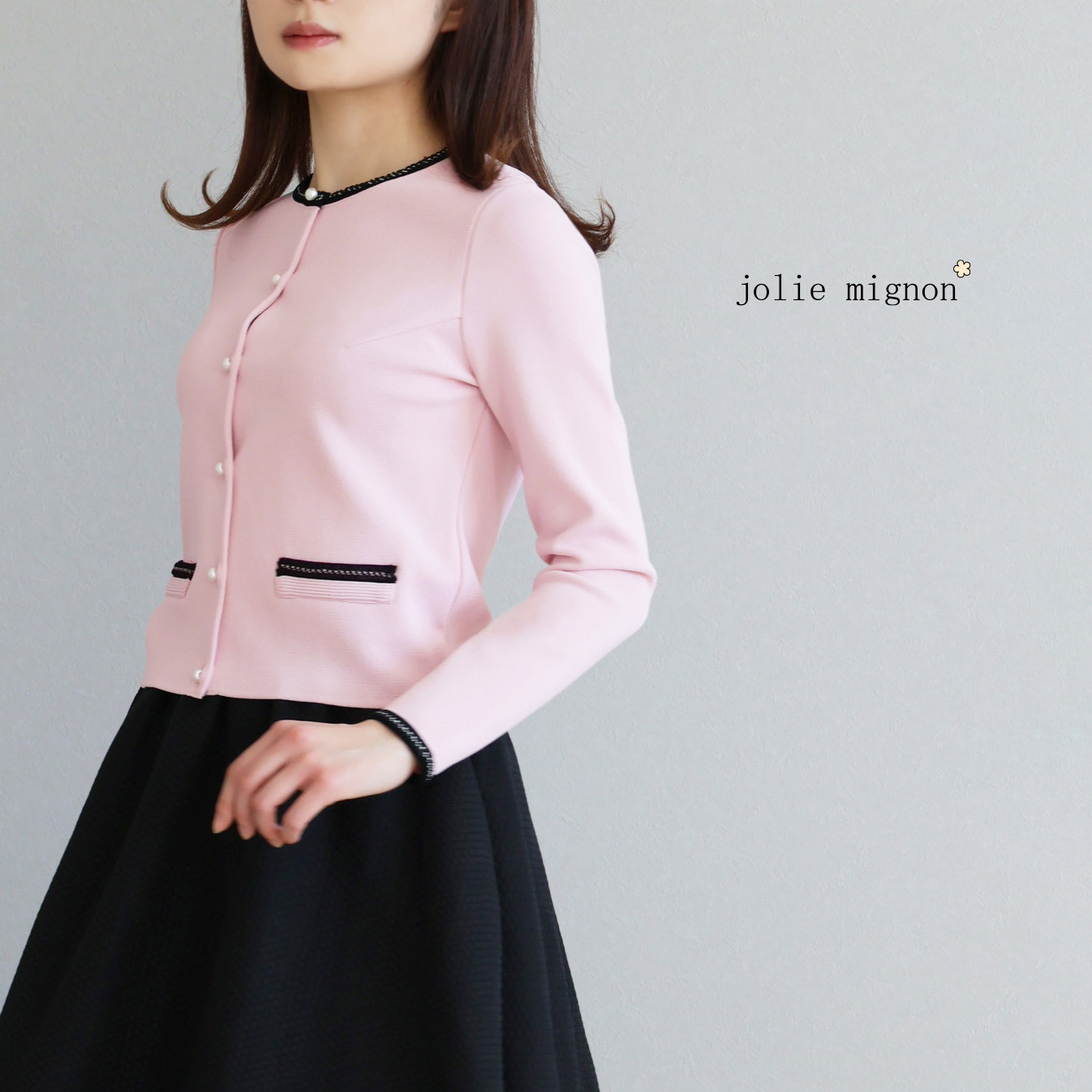 Chestyパイピングニットジャケット チェスティパイピングニットジャケット