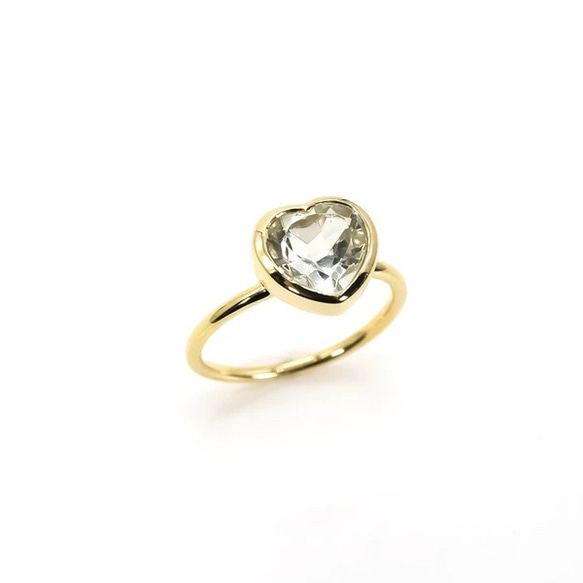Heart stone Ring♥(グリーンアメジスト）（ AO2 ） 3枚目の画像