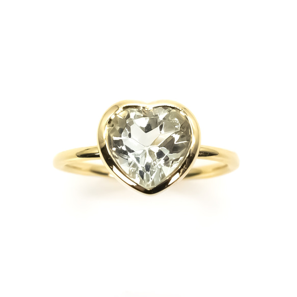 Heart stone Ring♥(グリーンアメジスト）（ AO2 ） 1枚目の画像