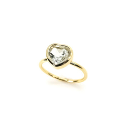 Heart stone Ring♥(グリーンアメジスト）（ AO2 ） 2枚目の画像
