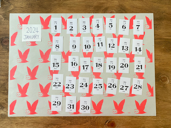 限定生産　活版印刷シールカレンダー　1年分 10枚目の画像