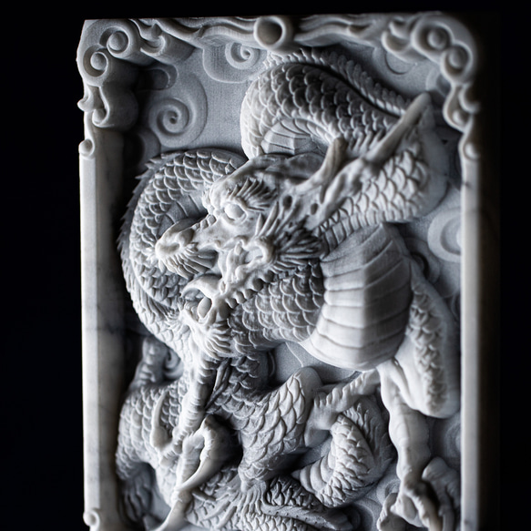 天然大理石彫刻【白龍】 彫刻 石のシンシア 通販 16962430