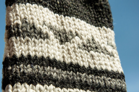 手織りピュアウールニットソックス/ニットウールソックス/内側起毛ソックス/あったかソックス-フェアアイルスタイル 北欧スタイル 7枚目の画像