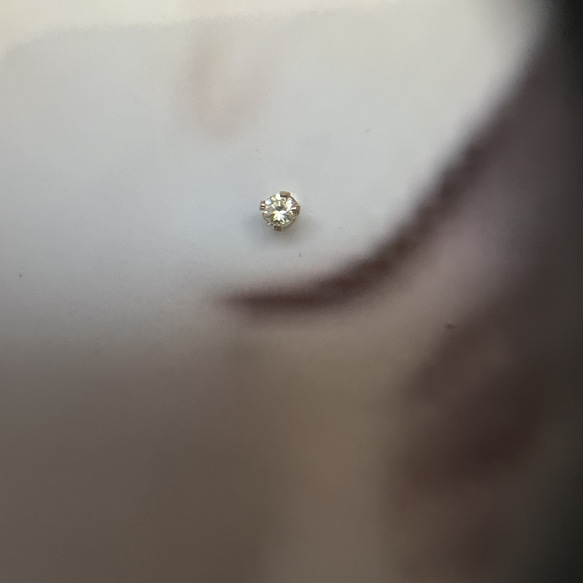 天然石　イエローダイヤモンド　14KGF 一粒　スタッドピアス 8枚目の画像