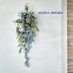 ユーカリ&ブルーベリーのナチュラルスワッグ／アーティフィシャル