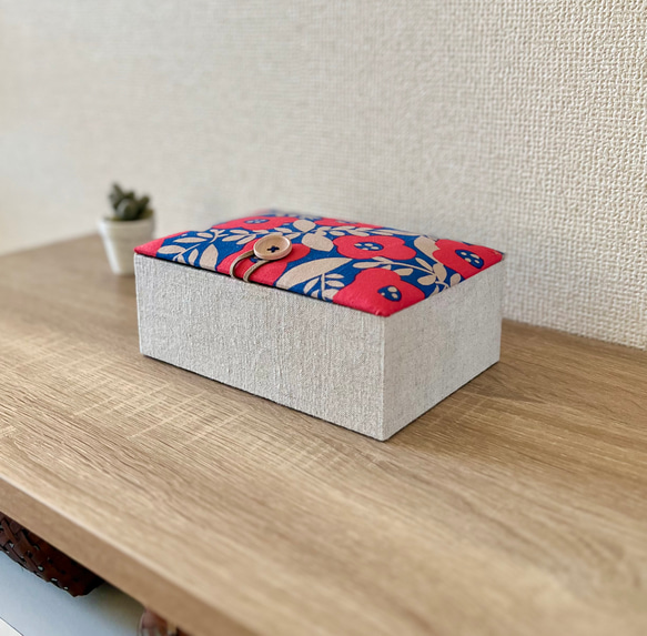 Flowerインテリアボックス［R］〈MLサイズ〉アクセサリーボックス　収納ケース（カルトナージュ）【仕切り箱別売り】 3枚目の画像