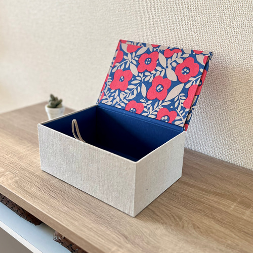 Flowerインテリアボックス［R］〈Lサイズ〉裁縫箱・収納ケース