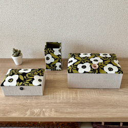 Flowerインテリアボックス［B］〈Lサイズ〉裁縫箱・収納ケース（カルトナージュ）【仕切り箱別売り】《受注制作》 14枚目の画像