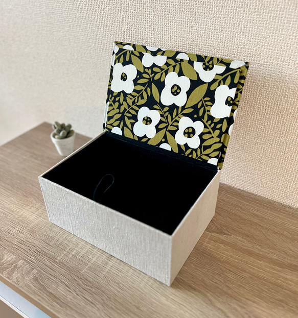 Flowerインテリアボックス［B］〈Lサイズ〉裁縫箱・収納ケース（カルトナージュ）【仕切り箱別売り】《受注制作》 6枚目の画像