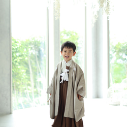 七五三5歳男の子羽織・着物・袴一式　11点セット　袴ブラウン系 2枚目の画像
