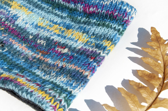 手編みウールスカーフ/ニットスカーフ/かぎ針編みストライプスカーフ/内側起毛スカーフ - グラデーション北欧スタイルボヘミアンメ 4枚目の画像
