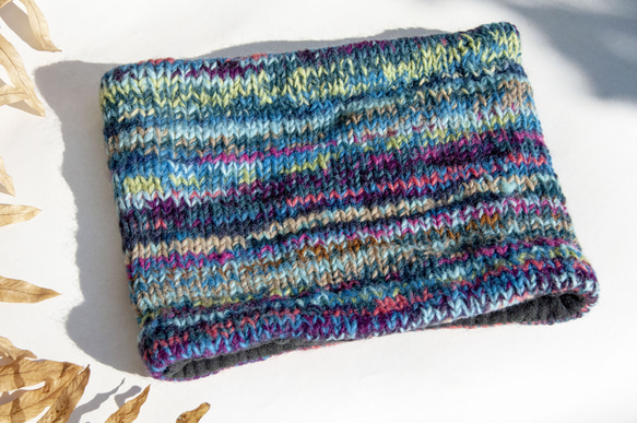 手編みウールスカーフ/ニットスカーフ/かぎ針編みストライプスカーフ