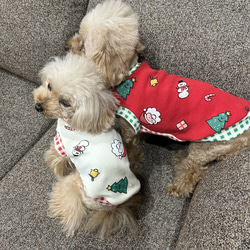 犬服　クリスマス柄　タンクトップ 3枚目の画像