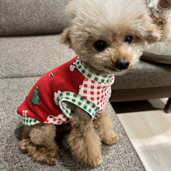 犬服　クリスマス柄　タンクトップ 4枚目の画像