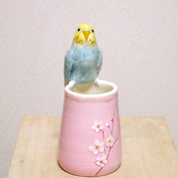 虎皮梅花瓶（陶瓷鳥器） 第2張的照片