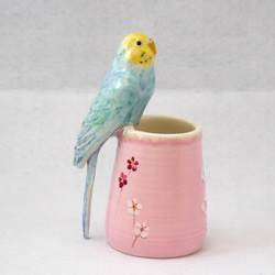 虎皮梅花瓶（陶瓷鳥器） 第6張的照片