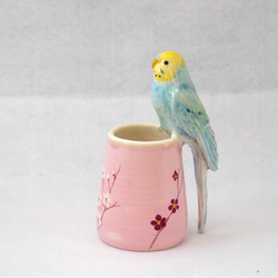 虎皮梅花瓶（陶瓷鳥器） 第7張的照片